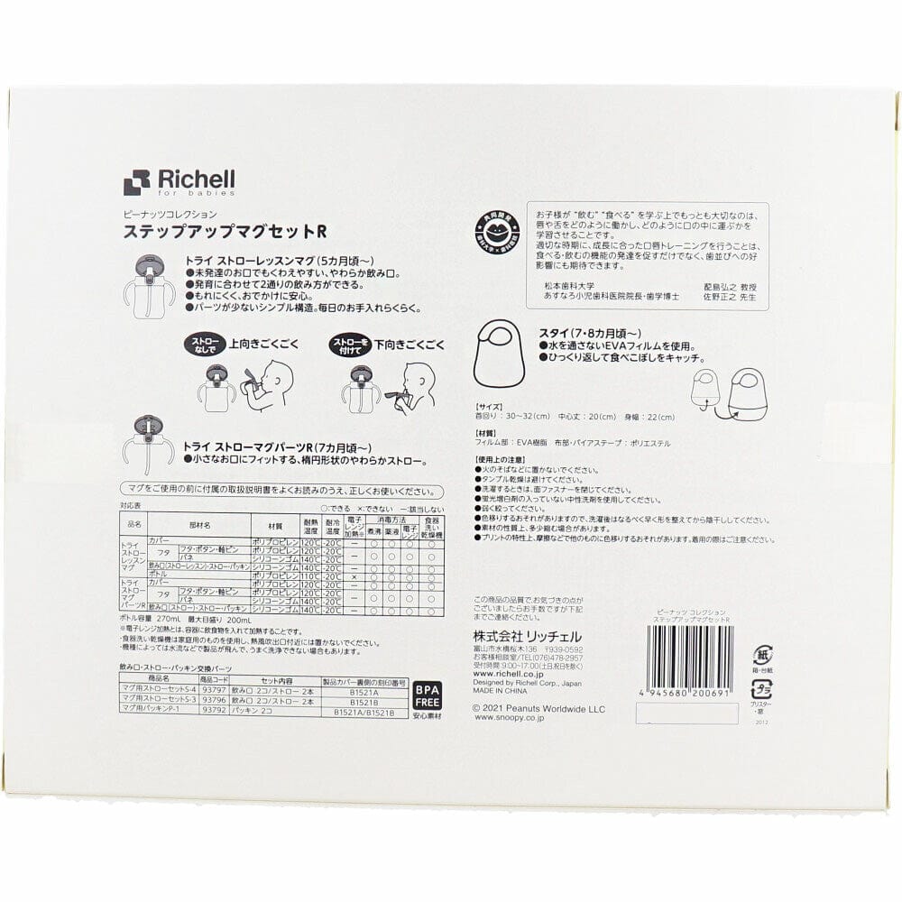 Richell - Snoopy Vintage Peanuts Collection Baby Step Up Water Bottle Mug Set -  Baby Water Bottle Set  Durio.sg