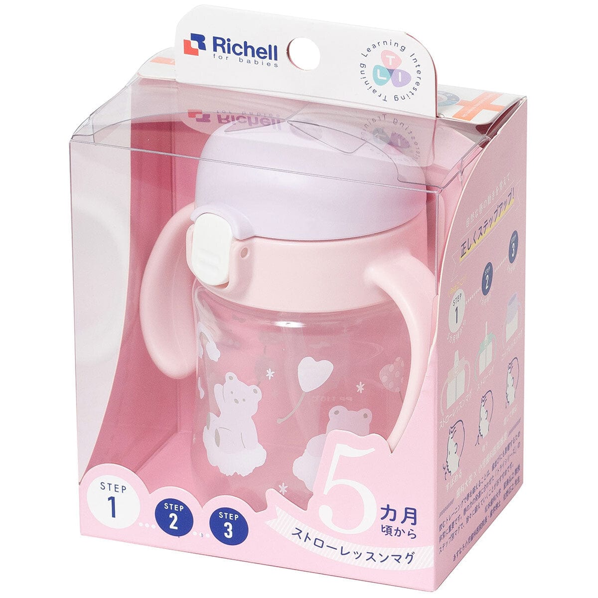 Richell - T.L.I Baby Stage 1 Try Sippy Spout Clear Training Water Bottle Mug -  Baby Water Bottle  Durio.sg