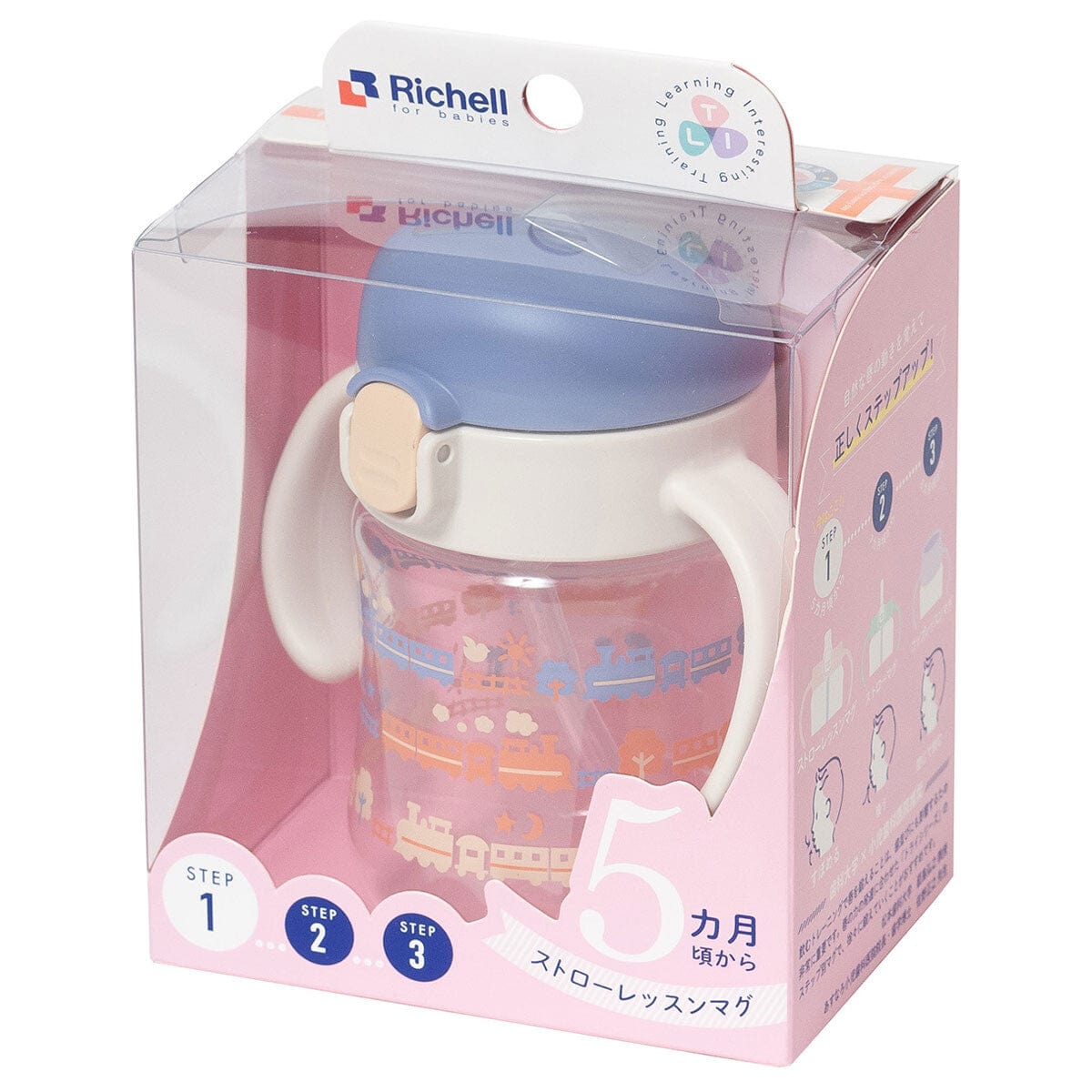 Richell - T.L.I Baby Stage 1 Try Sippy Spout Clear Training Water Bottle Mug -  Baby Water Bottle  Durio.sg