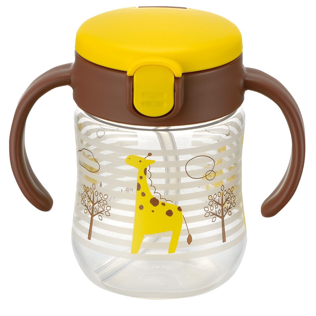 Richell - T.L.I Baby Stage 2 Try Straw Clear Training Water Bottle Mug - Yellow Baby Water Bottle 4945680203562 Durio.sg