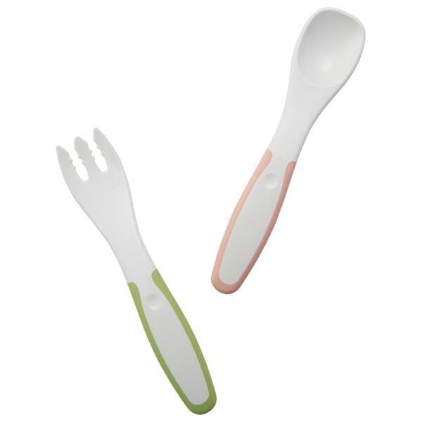 Richell - T.L.I Stage 3 Baby Self Feeding Spoon and Fork Set -  Baby Spoon and Fork  Durio.sg