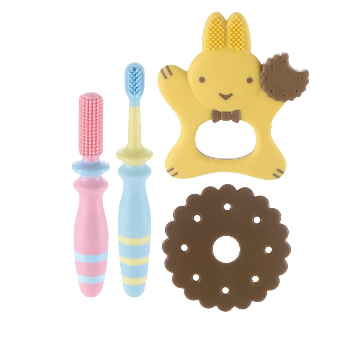 Richell - T.L.I Try Toothbrushing Habit Baby Toothbrush Starter Set (3 Pieces) -  Baby Toothbrush  Durio.sg
