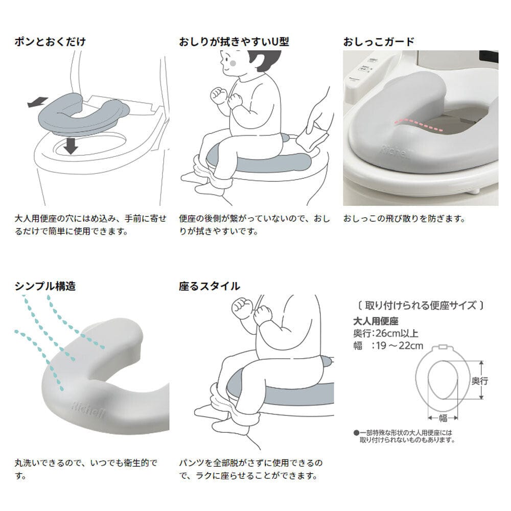 Richell - Toddler Potty Training Soft Toilet Seat -  Baby Potties  Durio.sg