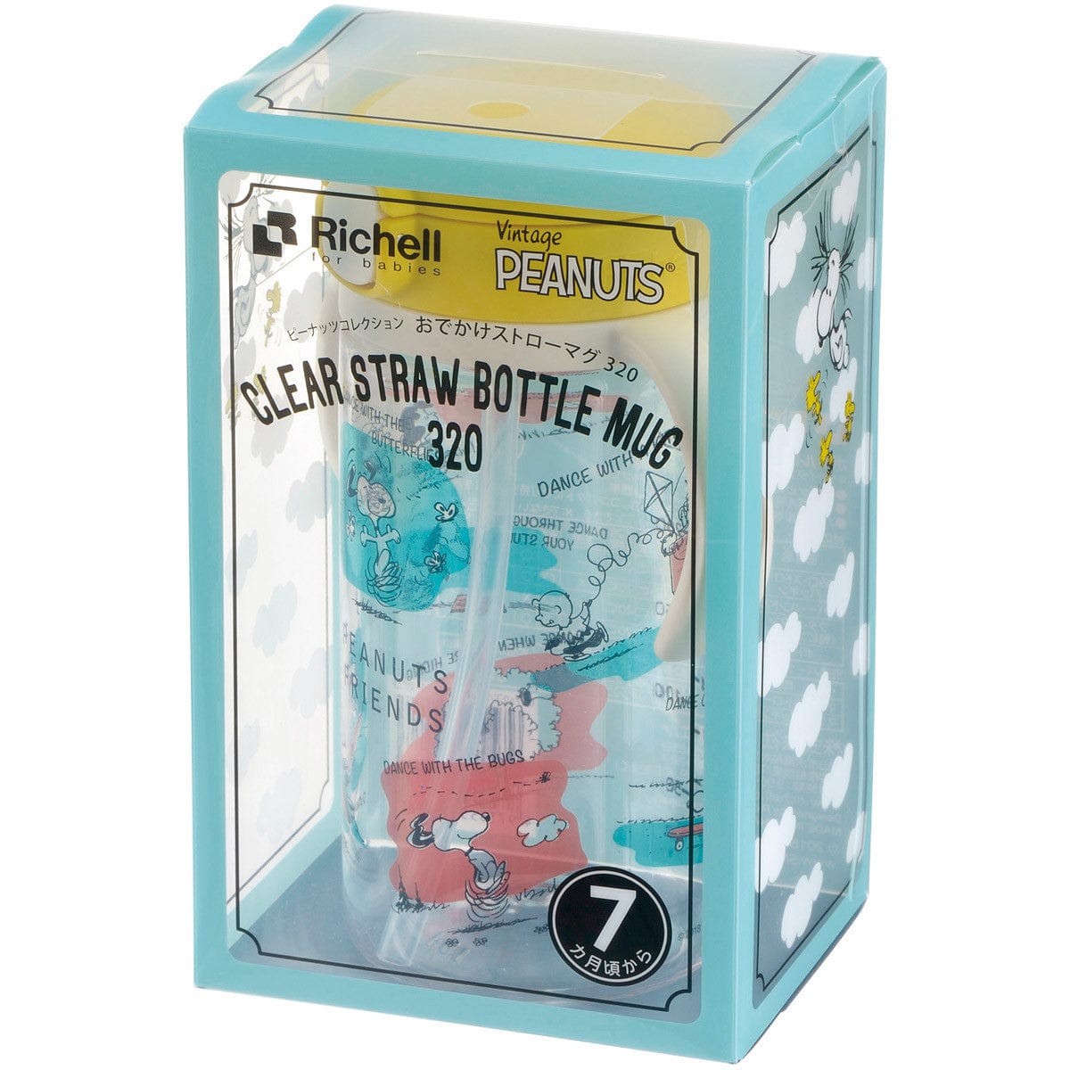 Richell - Vintage Snoopy Peanut Collection Clear Tritan Sippy Straw Bottle Mug -  Baby Water Bottle  Durio.sg