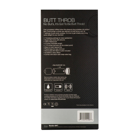 RocksOff - 7 Speed Butt Throb Anal Plug -  Anal Plug (Vibration) Non Rechargeable  Durio.sg