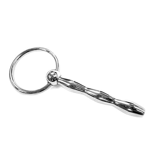 Rouge - Stainless Steel Ribbed Urethral Sound Plug with Ring (Silver) -  BDSM (Others)  Durio.sg