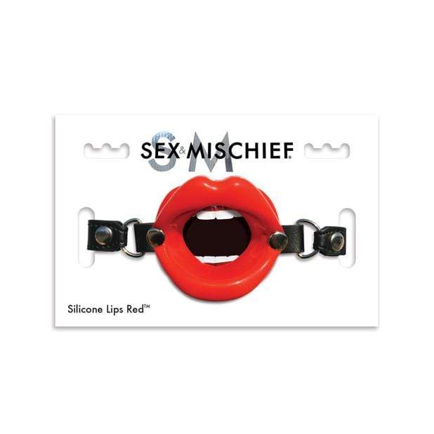 S&M - Sex & Mischief Silicone Lips Mouth Gag (Red) -  Ball Gag  Durio.sg
