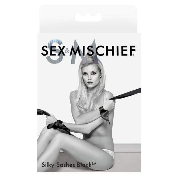 S&M - Sex & Mischief Silky Sash Restraints (Black) -  Hand/Leg Cuffs  Durio.sg