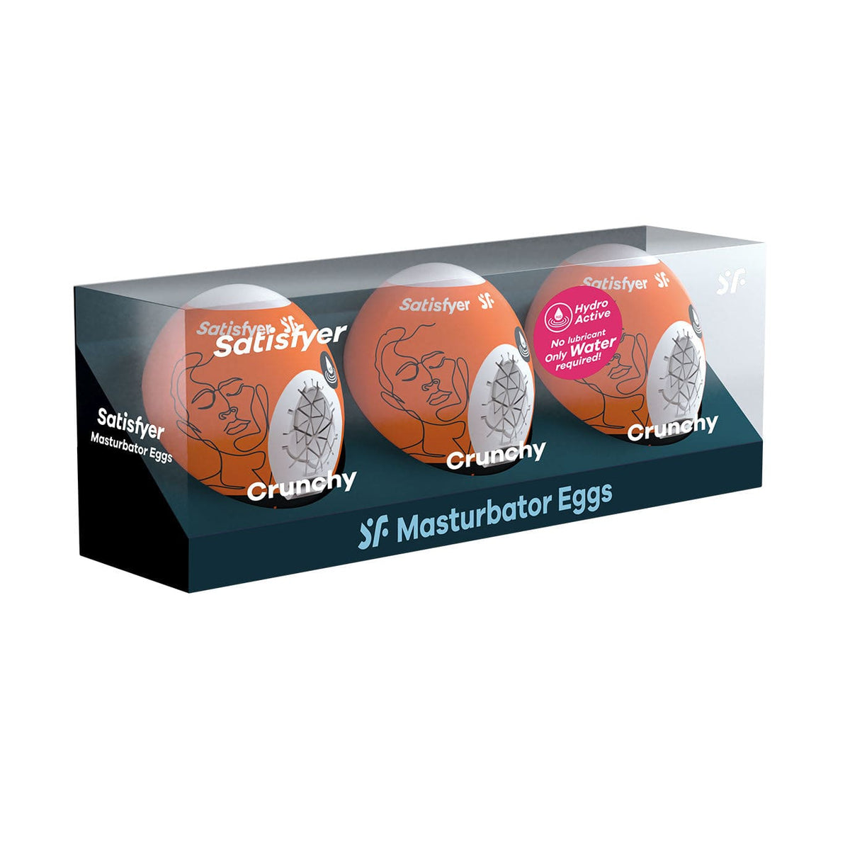 Satisfyer - 3 Crunchy Masturbator Eggs Set (Orange) -  Masturbator Egg (Non Vibration)  Durio.sg
