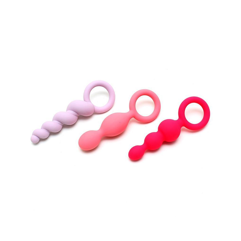Satisfyer - 3 Pieces Anal Plugs (Multi Colour) -  Anal Beads (Non Vibration)  Durio.sg