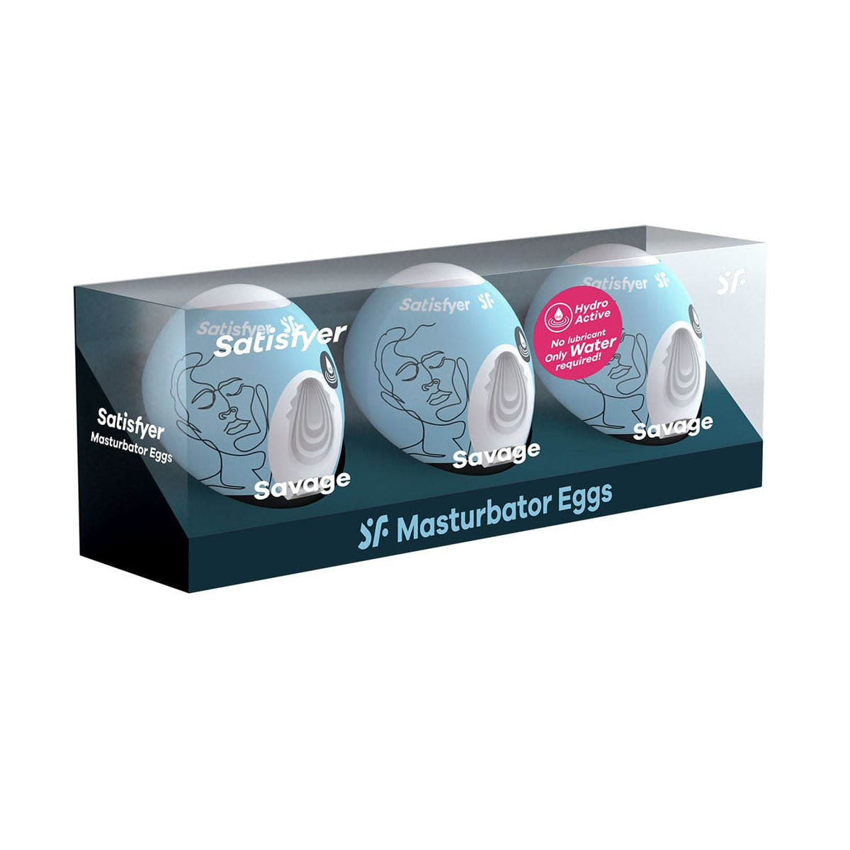 Satisfyer - 3 Savage Masturbator Eggs Set (Blue) -  Masturbator Egg (Non Vibration)  Durio.sg