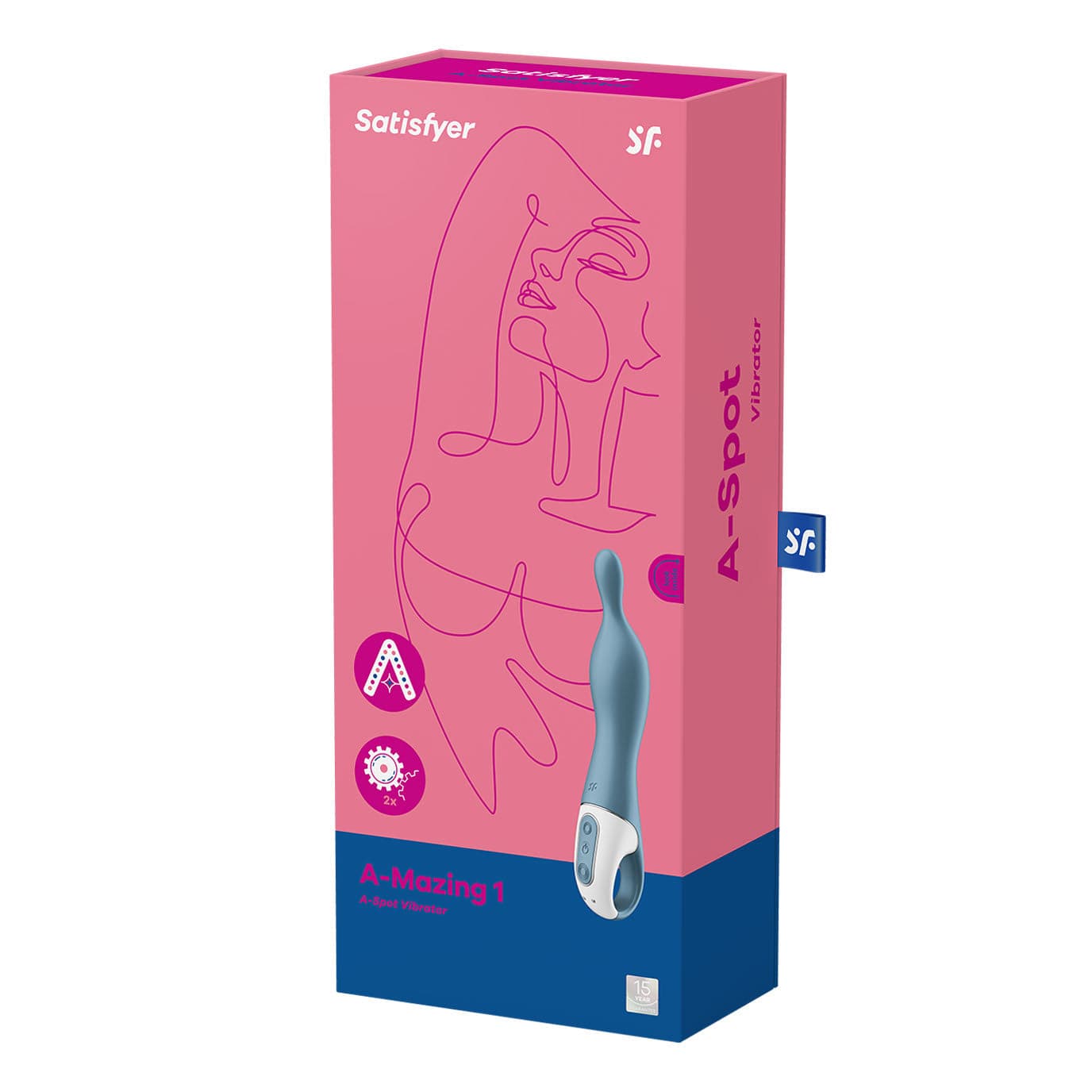 Satisfyer - A-Mazing 1 A-Spot Vibrator (Blue) -  G Spot Dildo (Vibration) Rechargeable  Durio.sg