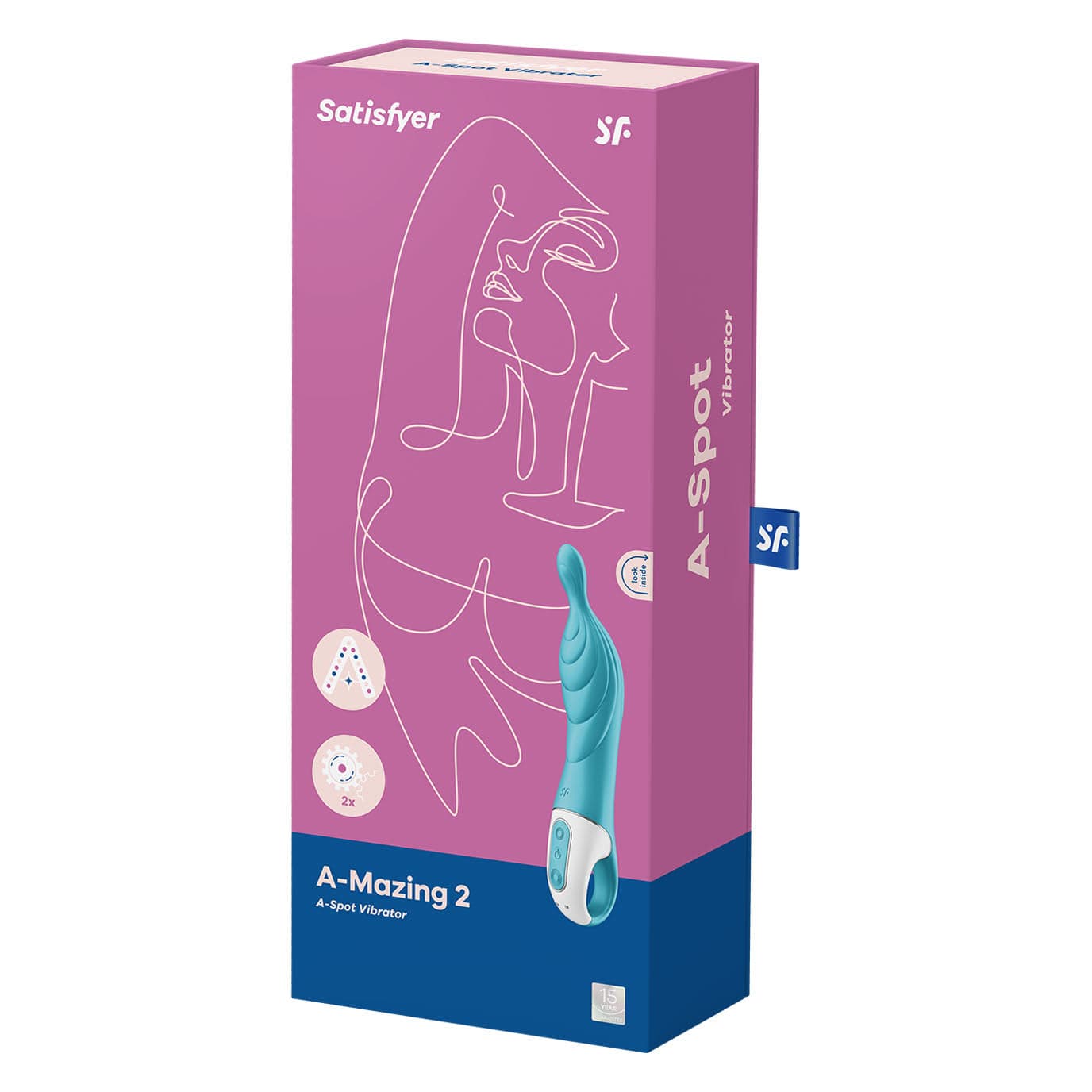 Satisfyer - A-Mazing 2 A-Spot Vibrator (Turquoise) -  G Spot Dildo (Vibration) Rechargeable  Durio.sg