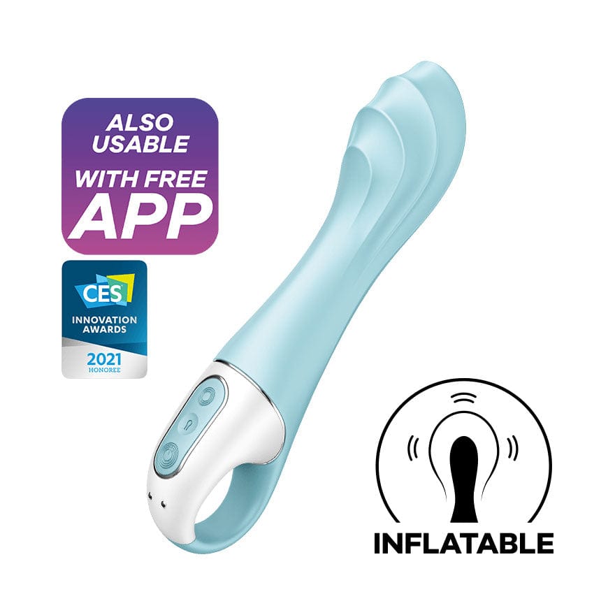 Satisfyer - Air Pump App-Controlled G Spot Vibrator 5 (Blue) -  G Spot Dildo (Vibration) Rechargeable  Durio.sg