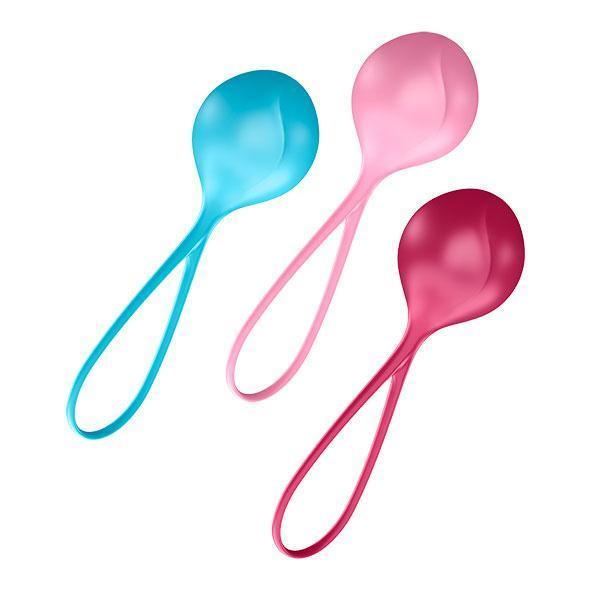 Satisfyer - Balls 3 Pieces Kegel Strengthening Balls Training Set (Multi Colour) -  Kegel Balls (Non Vibration)  Durio.sg