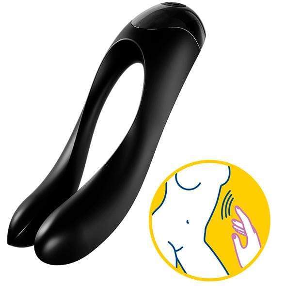 Satisfyer - Candy Cane Finger Vibrator (Black) -  Clit Massager (Vibration) Rechargeable  Durio.sg