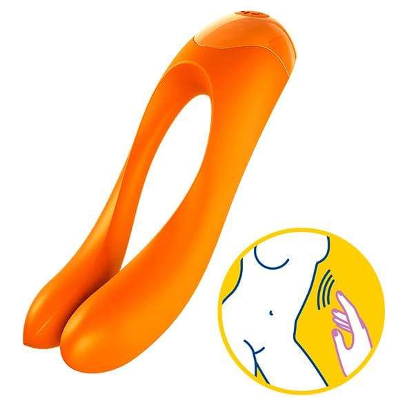 Satisfyer - Candy Cane Finger Vibrator (Orange) -  Clit Massager (Vibration) Rechargeable  Durio.sg