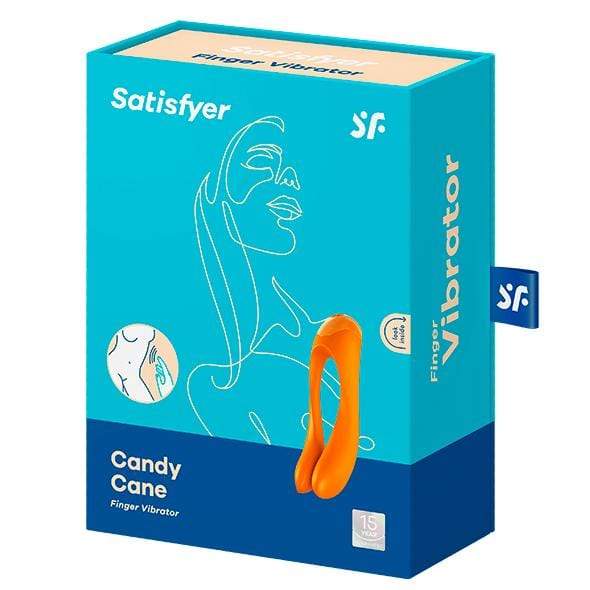 Satisfyer - Candy Cane Finger Vibrator (Orange) -  Clit Massager (Vibration) Rechargeable  Durio.sg