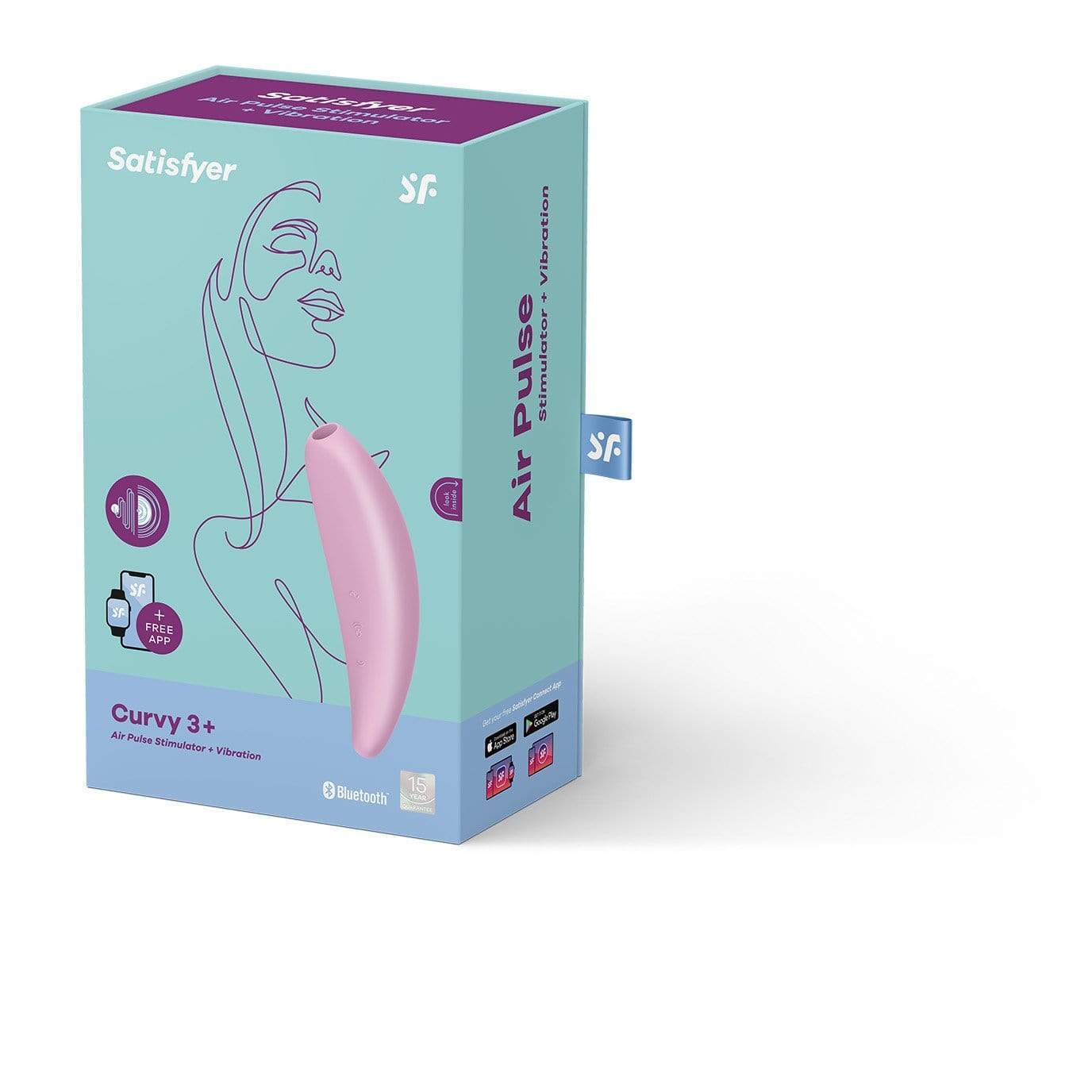 Satisfyer - Curvy 3+ App-Controlled Air Pulse Stimulator Vibrator (Pink) -  Clit Massager (Vibration) Rechargeable  Durio.sg