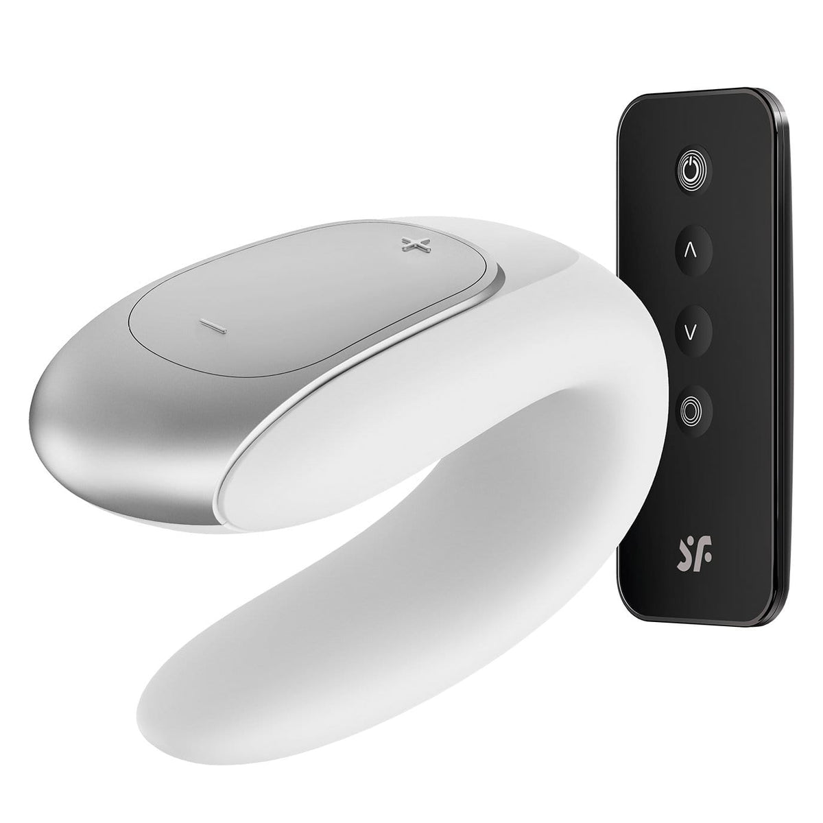 Satisfyer - Double Fun App-Controlled Couple's Vibrator with Remote Control (White) -  Remote Control Couple's Massager (Vibration) Rechargeable  Durio.sg