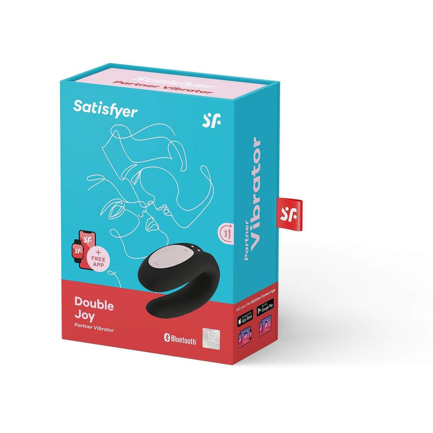 Satisfyer - Double Joy App-Controlled Partner Vibrator (Black) -  Couple's Massager (Vibration) Rechargeable  Durio.sg