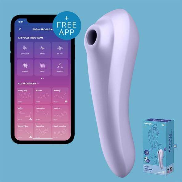 Satisfyer - Dual Pleasure App-Controlled Clitoral Air Stimulator Vibrator (Mauve) -  Clit Massager (Vibration) Rechargeable  Durio.sg