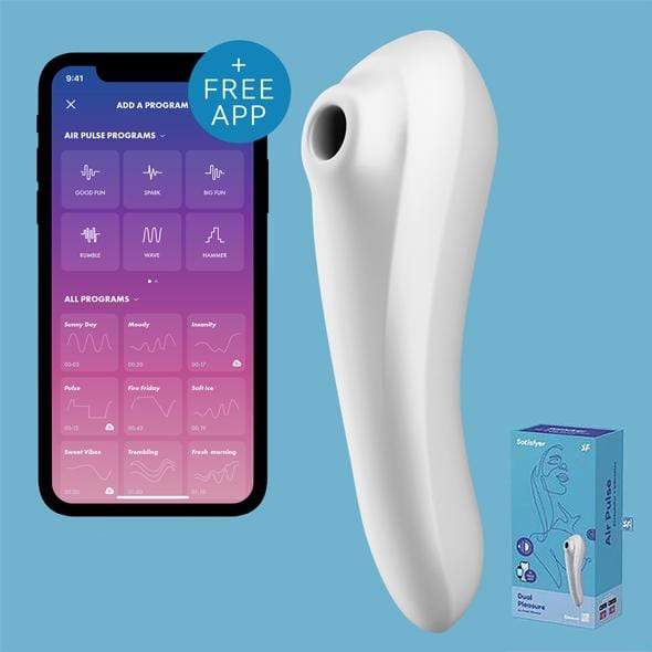 Satisfyer - Dual Pleasure App-Controlled Clitoral Air Stimulator Vibrator (White) -  Clit Massager (Vibration) Rechargeable  Durio.sg