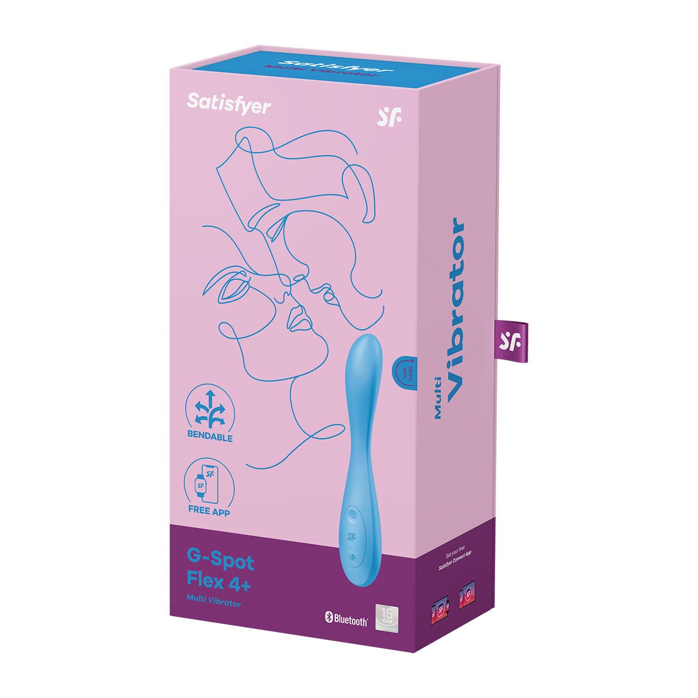 Satisfyer - Flex 4+ App-Controlled G Spot Vibrator (Blue) -  G Spot Dildo (Vibration) Rechargeable  Durio.sg