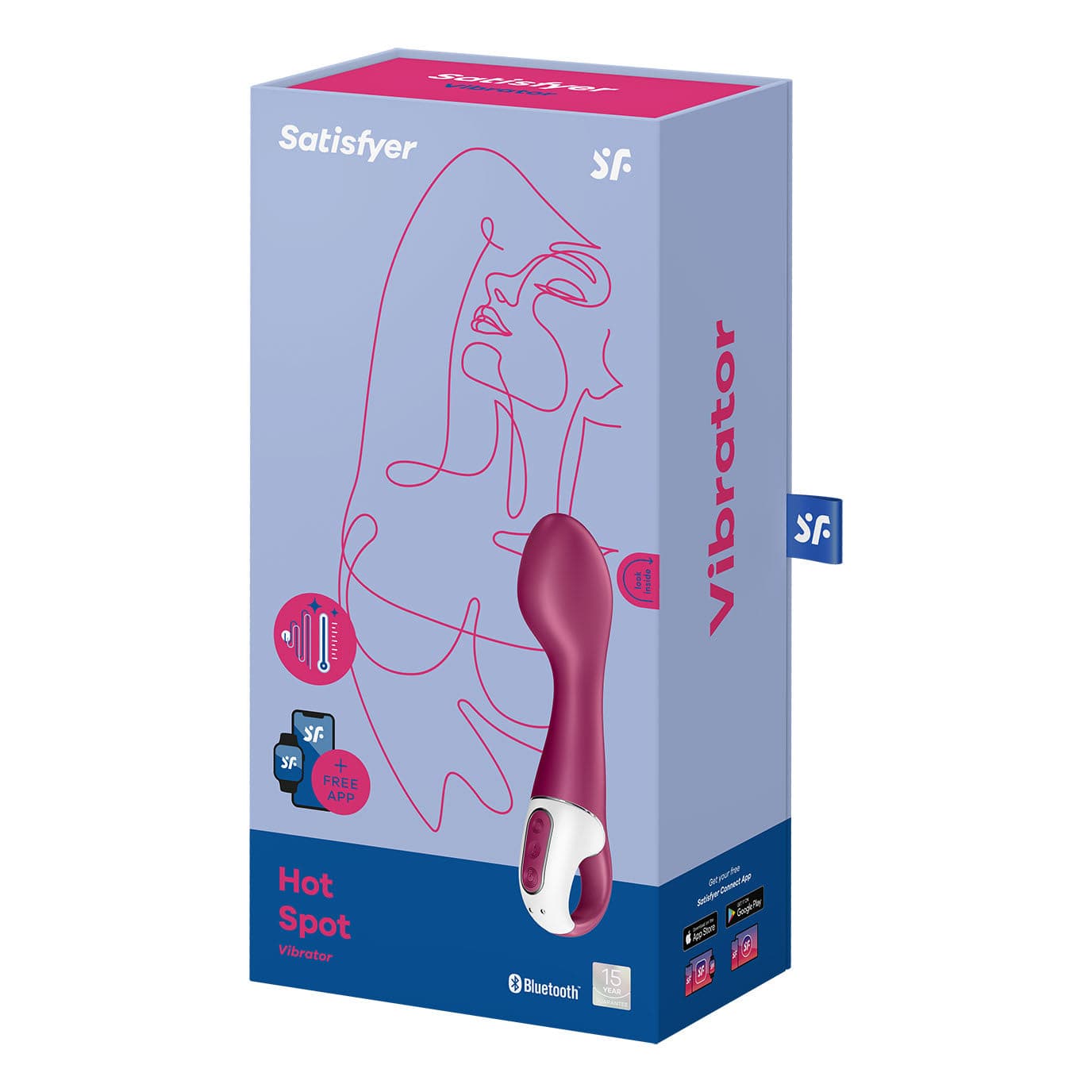 Satisfyer - Hot Spot Heated G Spot Vibrator (Pink) -  G Spot Dildo (Vibration) Rechargeable  Durio.sg
