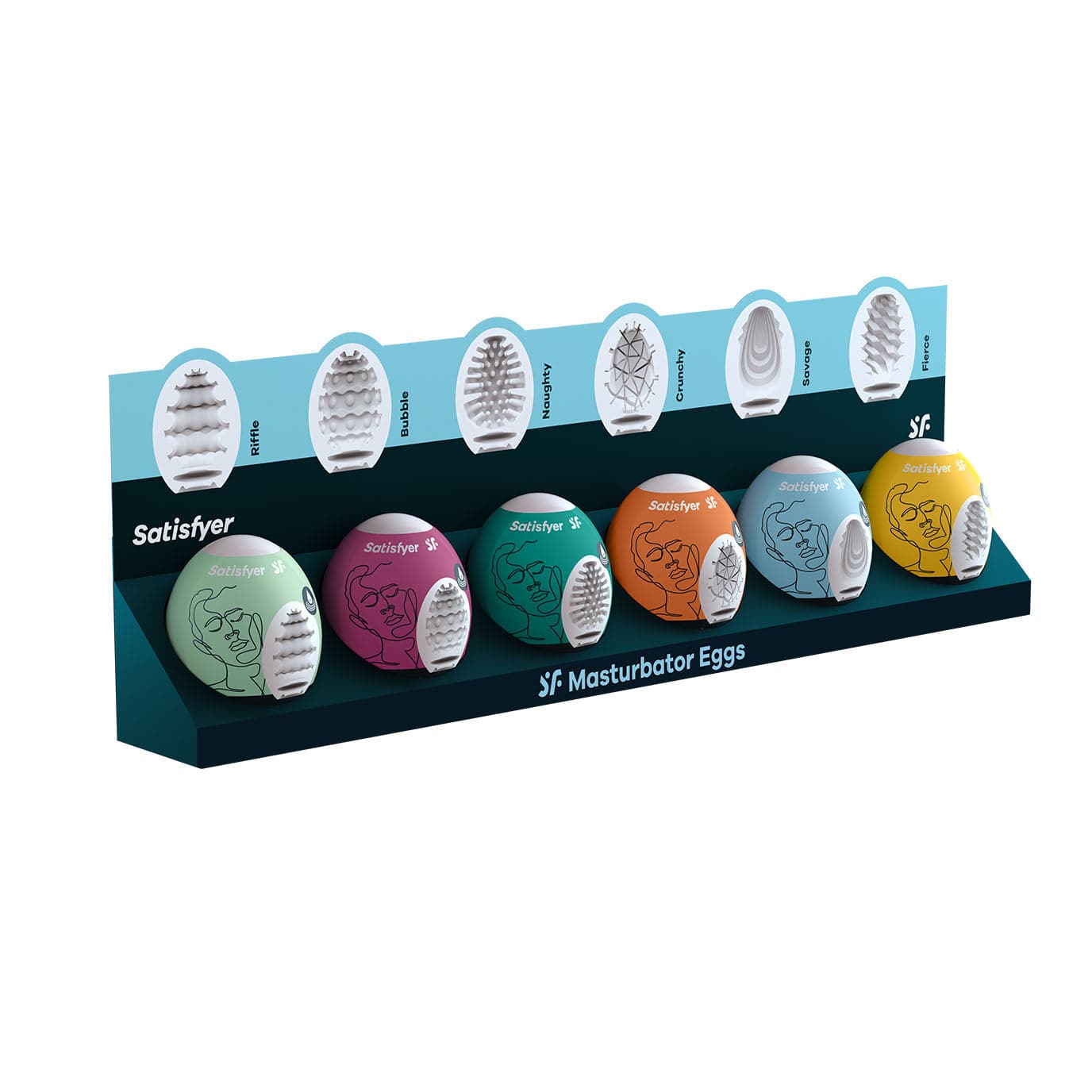 Satisfyer - Masturbator Eggs Set of 6 (Multi Colour) -  Masturbator Egg (Non Vibration)  Durio.sg