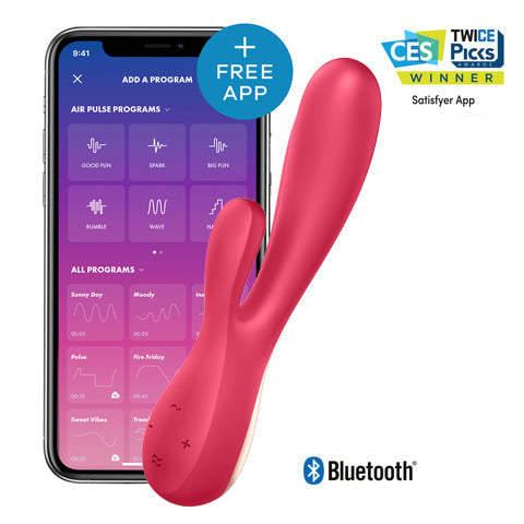 Satisfyer - Mono Flex App-Controlled Rabbit Vibrator (Red) -  Rabbit Dildo (Vibration) Rechargeable  Durio.sg
