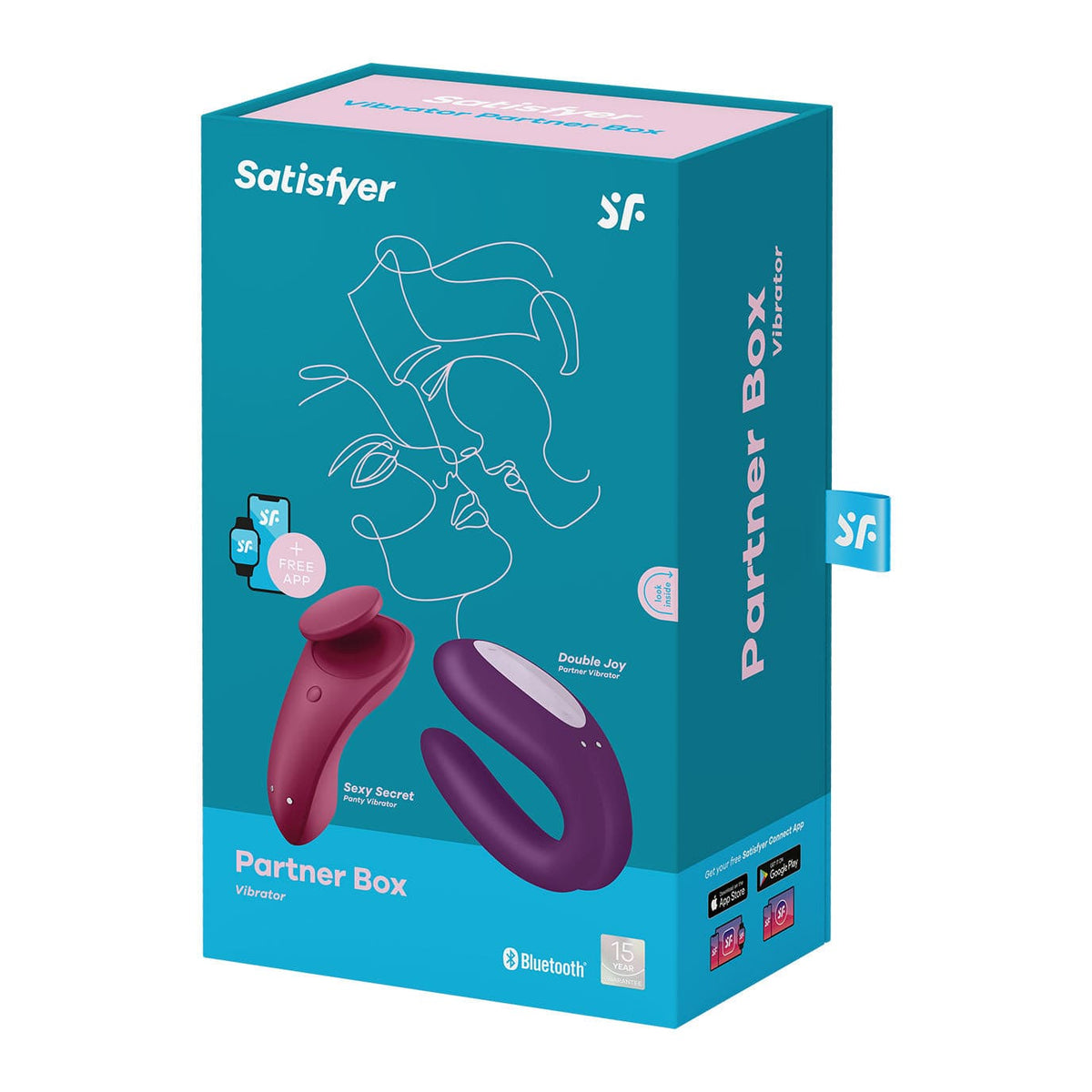 Satisfyer - Partner Box 1 App-Controlled Sexy Secret and Double Joy Couple Set (Multi Colour) -  Couple&#39;s Massager (Vibration) Rechargeable  Durio.sg