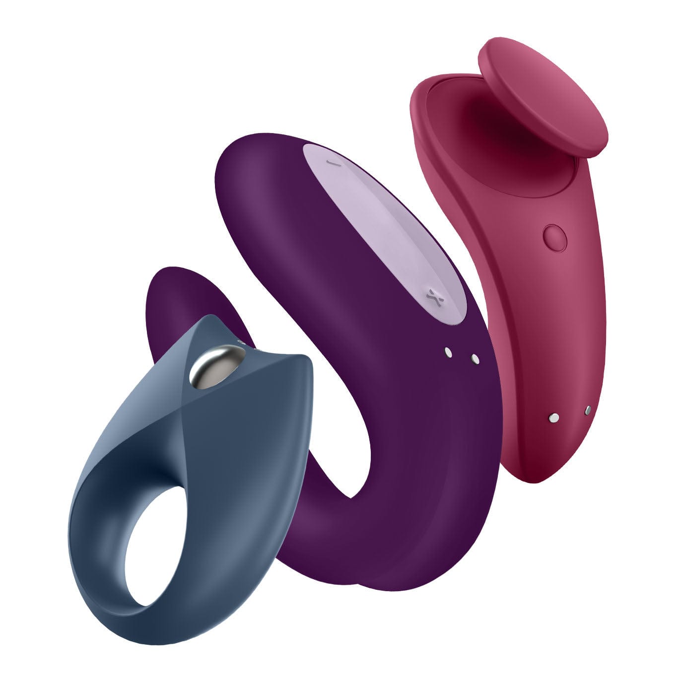 Satisfyer - Partner Box 3 App-Controlled Royal One, Sexy Secret and Double Joy Couple Set (Multi Colour) -  Couple's Massager (Vibration) Rechargeable  Durio.sg