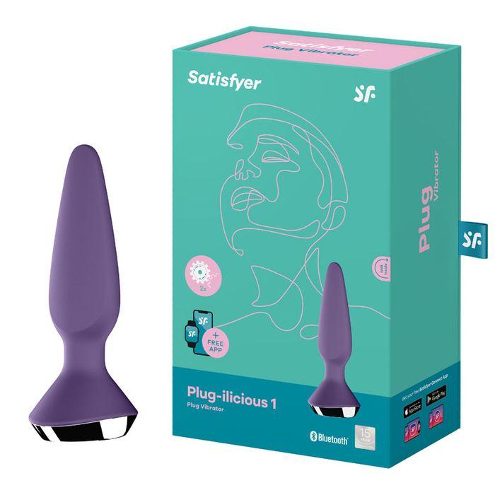 Satisfyer - Plugilicious 1 App-Controlled Anal Plug (Purple) -  Anal Plug (Vibration) Rechargeable  Durio.sg