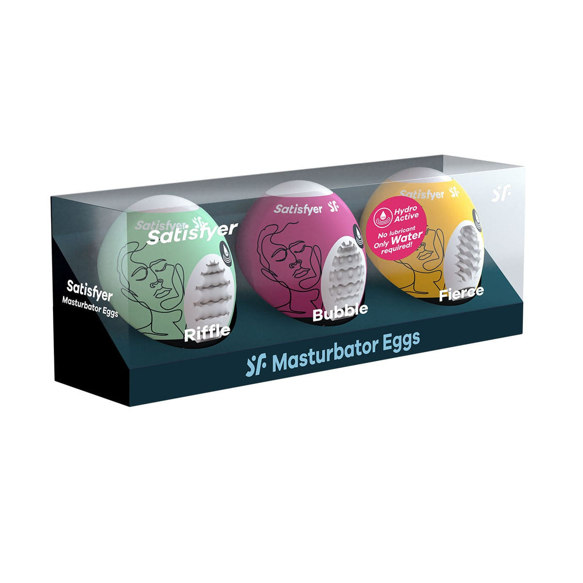 Satisfyer - Riffle Bubble Fierce Masturbator Eggs Set (Multi Colour) -  Masturbator Egg (Non Vibration)  Durio.sg