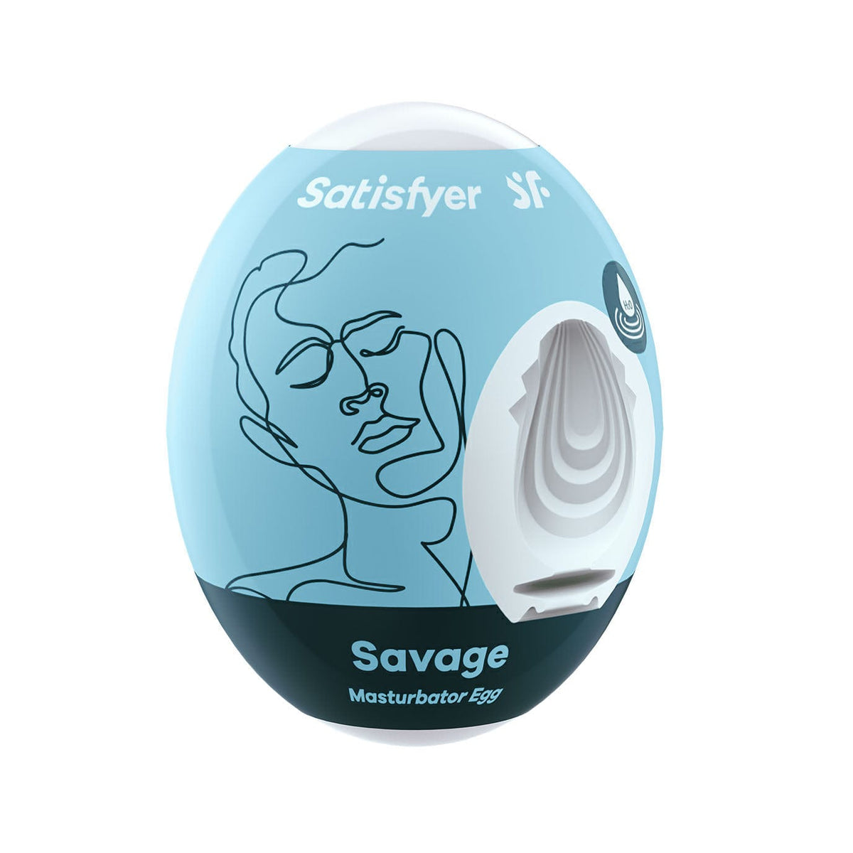 Satisfyer - Savage Masturbator Egg (Blue) -  Masturbator Egg (Non Vibration)  Durio.sg