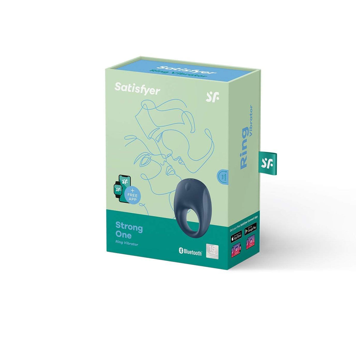 Satisfyer - Strong One App-Controlled Silicone Cock Ring (Blue Black) -  Silicone Cock Ring (Vibration) Rechargeable  Durio.sg