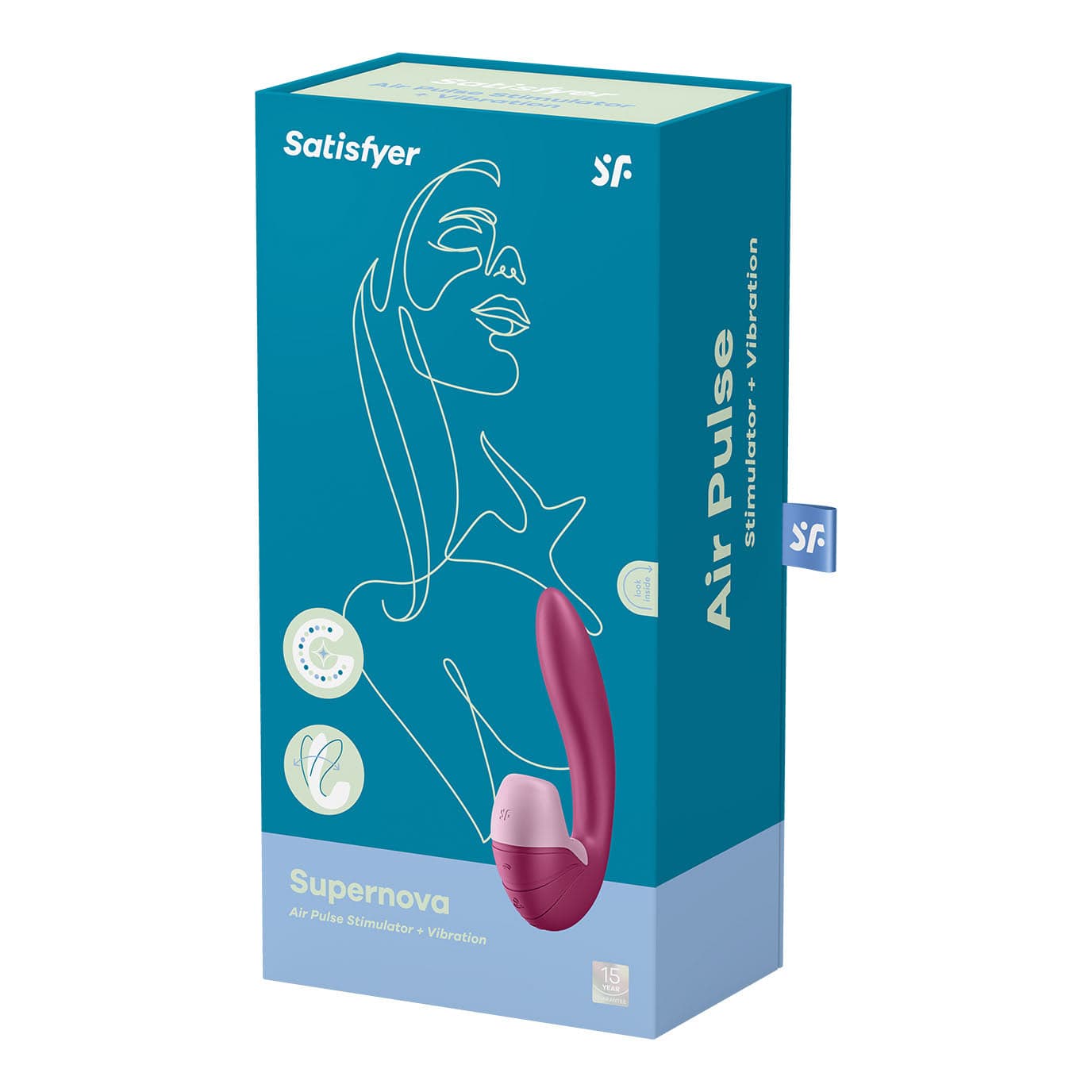 Satisfyer - Supernova Clitoral Air G Spot Dual Stimulator (Berry) -  Clit Massager (Vibration) Rechargeable  Durio.sg
