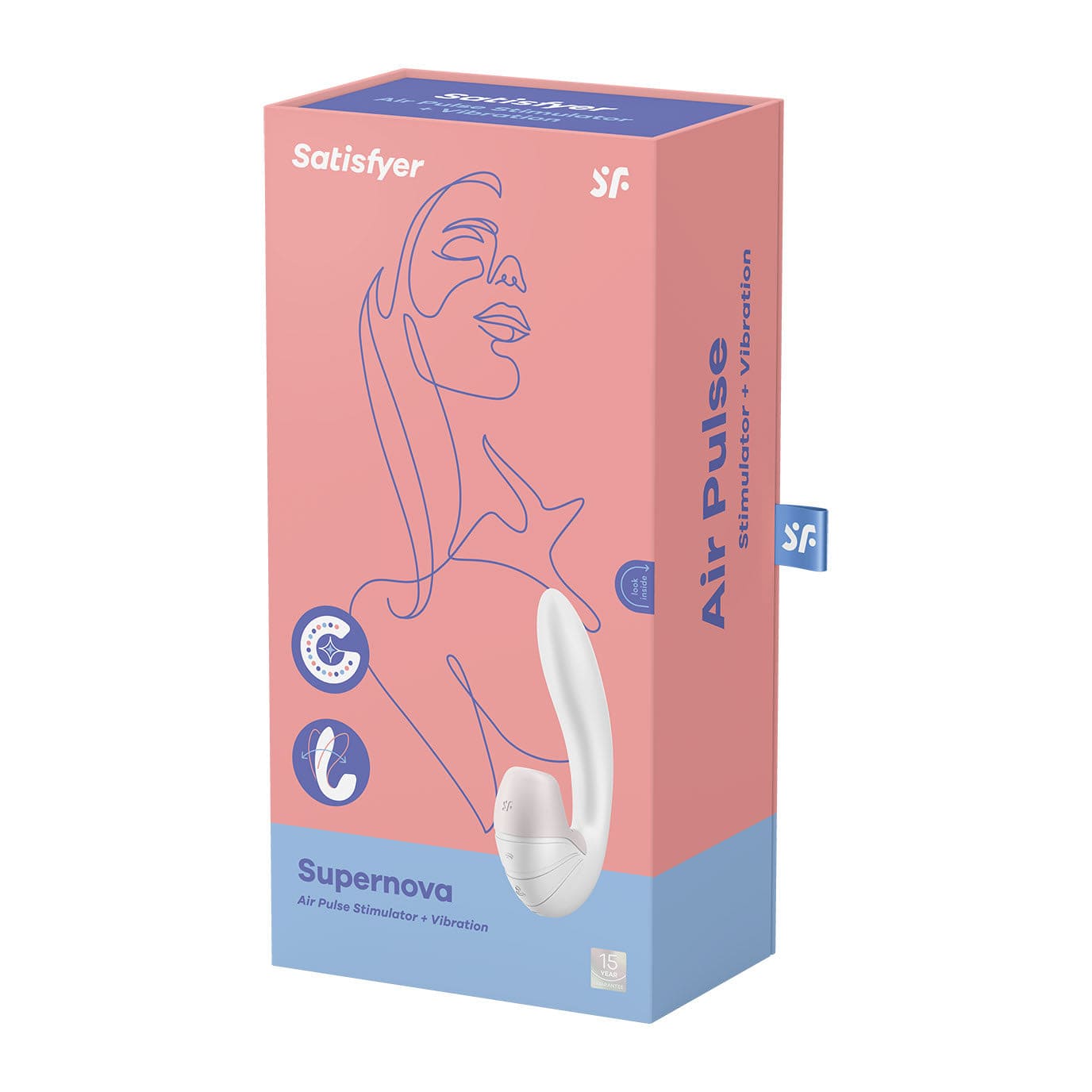 Satisfyer - Supernova Clitoral Air G Spot Dual Stimulator (White) -  Clit Massager (Vibration) Rechargeable  Durio.sg