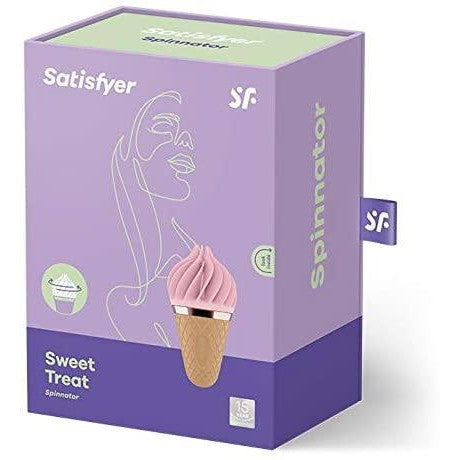 Satisfyer - Sweet Treat Spinnators Lay On Discreet Clit Massager (Pink/Brown) -  Discreet Toys  Durio.sg