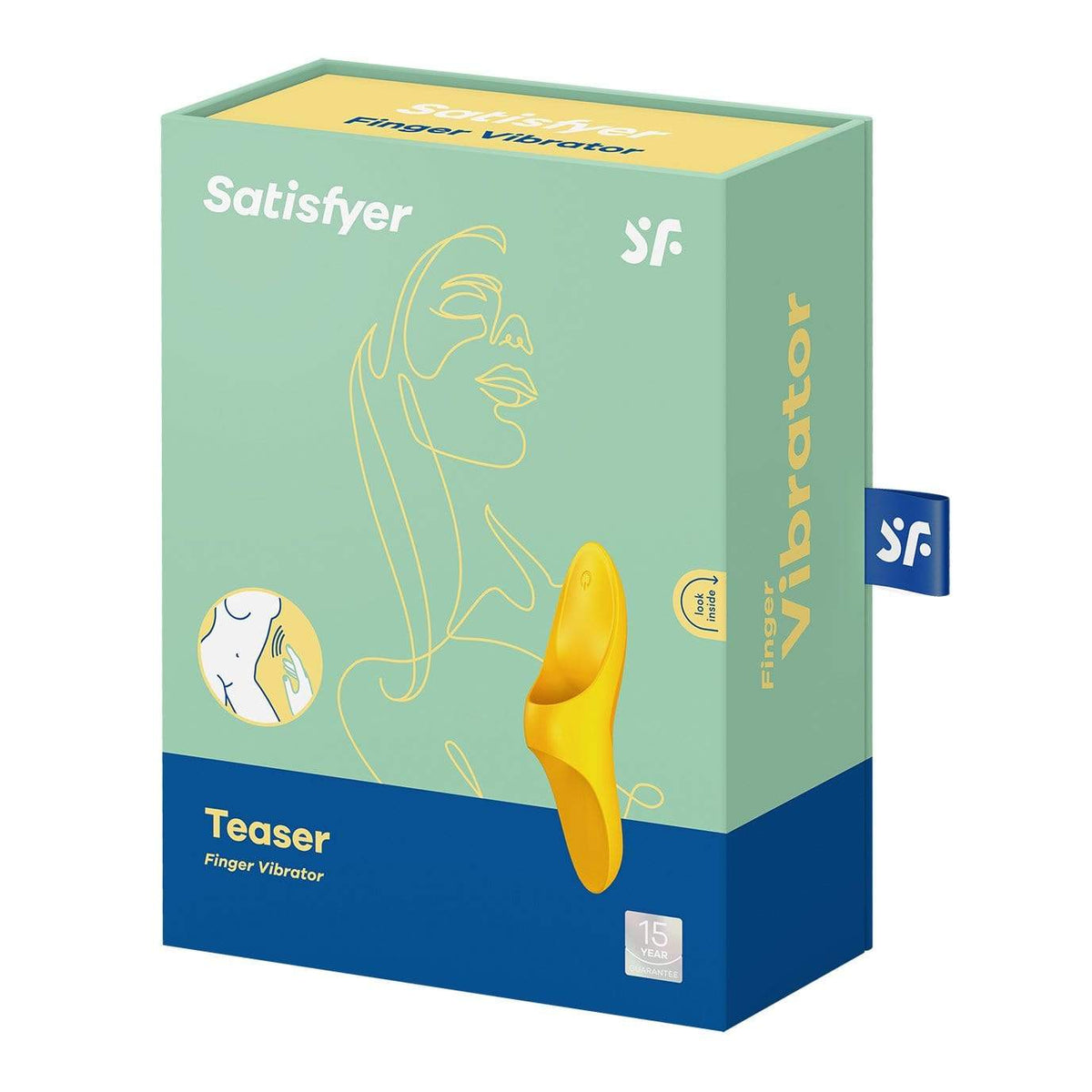 Satisfyer - Teaser Finger Vibrator (Dark Yellow) -  Clit Massager (Vibration) Rechargeable  Durio.sg
