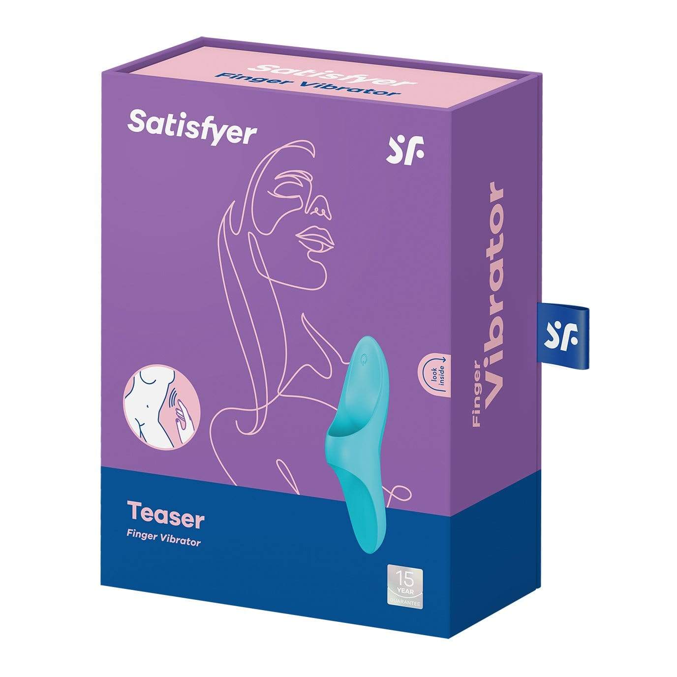 Satisfyer - Teaser Finger Vibrator (Light Blue) -  Clit Massager (Vibration) Rechargeable  Durio.sg