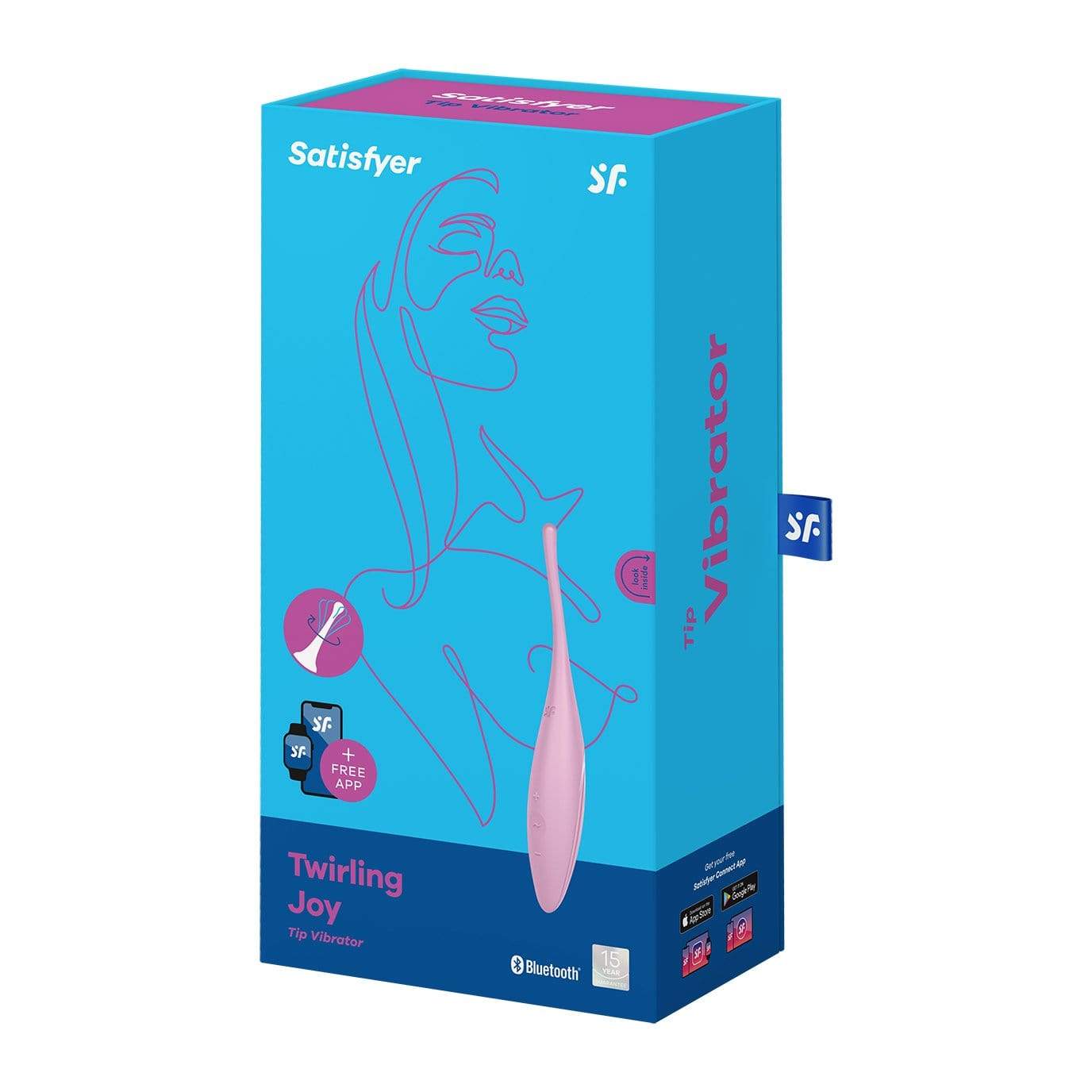 Satisfyer - Twirling Joy App-Controlled Clit Massager (Pink) -  Clit Massager (Vibration) Rechargeable  Durio.sg