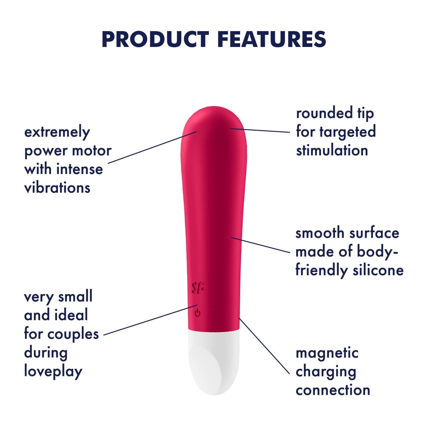 Satisfyer - Ultra Power Bullet 1 Vibrator (Red) -  Bullet (Vibration) Rechargeable  Durio.sg