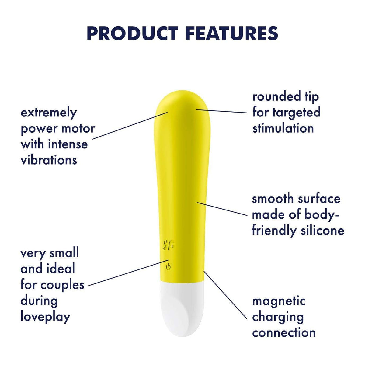 Satisfyer - Ultra Power Bullet 1 Vibrator (Yellow) -  Bullet (Vibration) Rechargeable  Durio.sg