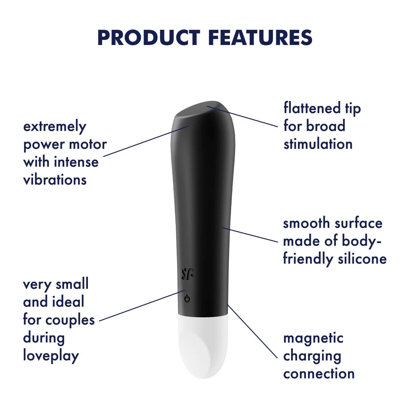 Satisfyer - Ultra Power Bullet 2 Vibrator (Black) -  Bullet (Vibration) Rechargeable  Durio.sg