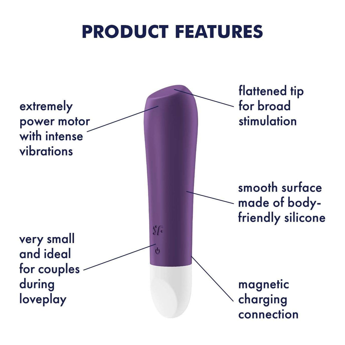 Satisfyer - Ultra Power Bullet 2 Vibrator (Violet) -  Bullet (Vibration) Rechargeable  Durio.sg