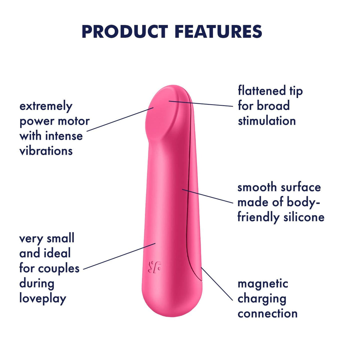 Satisfyer - Ultra Power Bullet 3 Vibrator (Pink) -  Bullet (Vibration) Rechargeable  Durio.sg