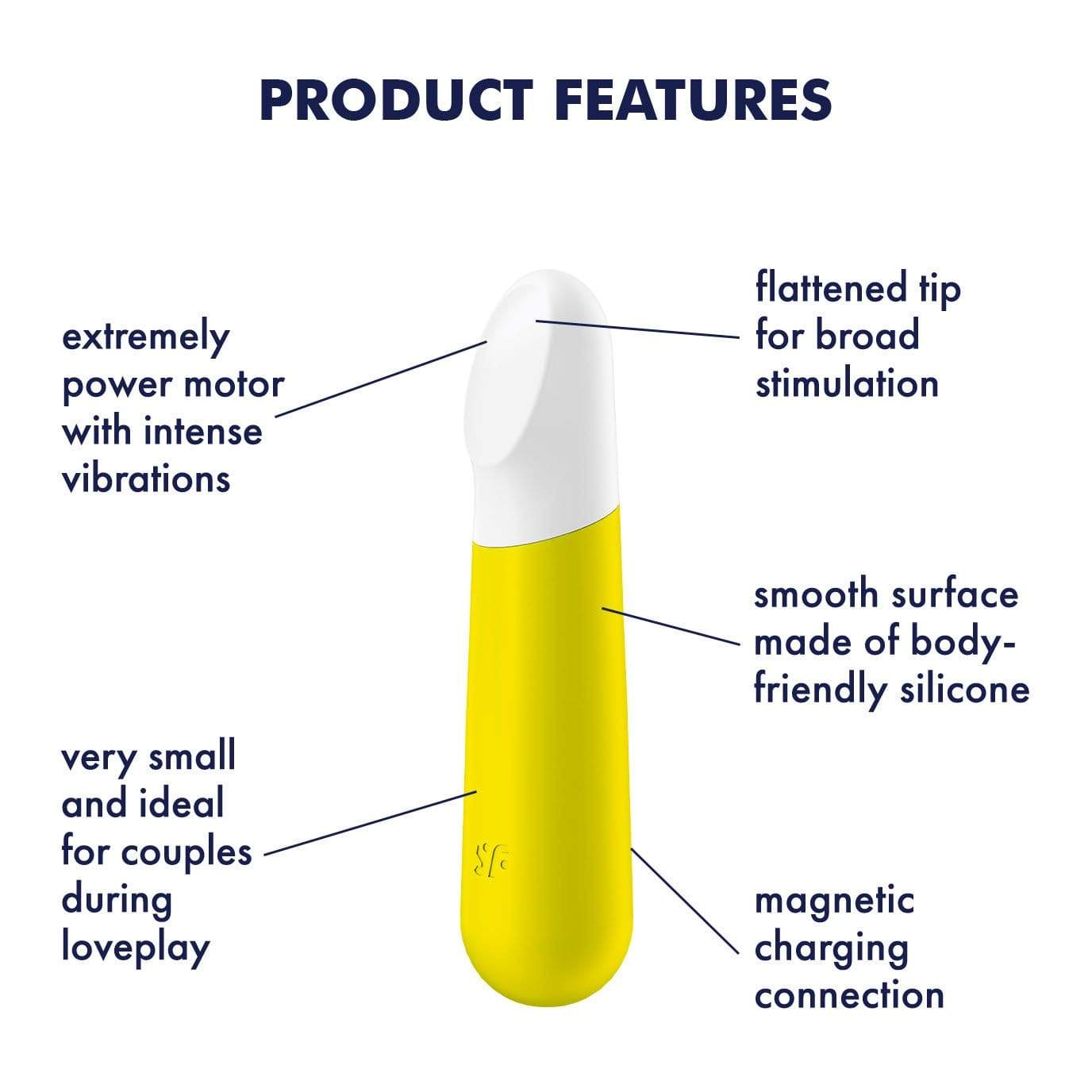 Satisfyer - Ultra Power Bullet 4 Vibrator (Yellow/White) -  Bullet (Vibration) Rechargeable  Durio.sg