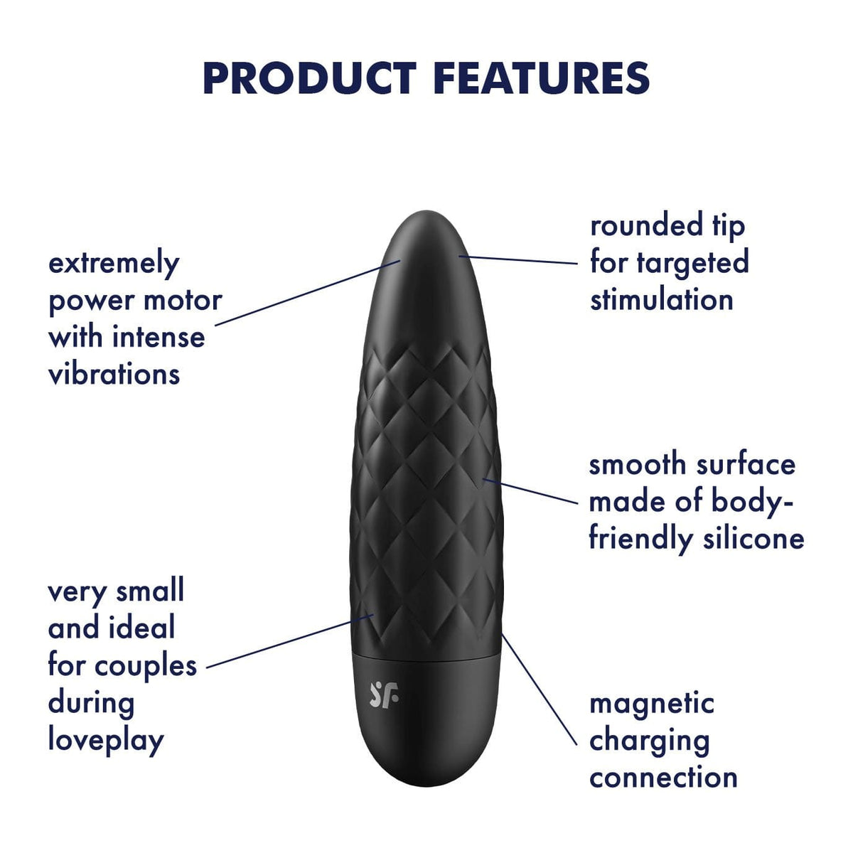 Satisfyer - Ultra Power Bullet 5 Vibrator (Black) -  Bullet (Vibration) Rechargeable  Durio.sg